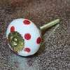 Möbelknauf aus Keramik Shabby Chic - Punkte - weiß-rot Produktbild-Vorschau 6