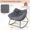 A diagram showing the dimensions of a rocking chair and its cushion, along with its weight capacity. Anteprima dell’immagine prodotto
