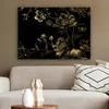MuchoWow® - Leinwandbilder - Blumen - Schwarz - Gold - Produktbild-Vorschau 5