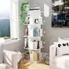 4 Ebenen Drehbares Bücherregal,Bücherschrank Standregal Produktbild-Vorschau 2