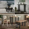 A collage of furniture legs and tables in different settings, showcasing matching sets and dimensions. Produktbild-Vorschau