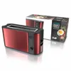 A red toaster and its packaging are displayed against a white background. Produktbild-Vorschau