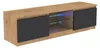 Meuble TV 140 cm, chêne LanceLot, noir, façade avec Voir les images du produit 2