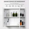 kleankin Armoire murale de salle de bain avec 3 portes Voir les images du produit 4