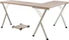 An L-shaped desk with a PC stand on a white background. Voir les images du produit