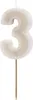 Geburtstagskerze Zahl 3, beige, 6 cm Produktbild-Vorschau 1