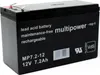 A black lead-acid battery with white text and logos. Produktbild-Vorschau