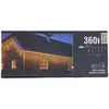 The image shows the packaging for icicle lighting, featuring a picture of a house decorated with the lights. Produktbild-Vorschau