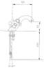 A technical drawing of a faucet with dimensions indicated. Náhľad obrázku produktu