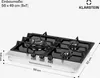 A gas stove top with dimensions indicated. Produktbild-Vorschau