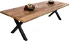 Esstisch Baumkante 300 x 100 cm Mangoholz Rough X-Gestell Produktbild-Vorschau 2