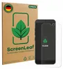 A product box for screen protectors and a screen protector on a phone. Produktbild-Vorschau