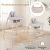 COSTWAY Hoogstoel voor baby's, kinderstoel met 2 Productafbeelding-voorbeeld 3