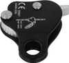 A black climbing rope grab device with markings and a diagram. Náhled obrázku produktu