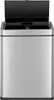 A stainless steel dual-compartment recycling bin with the lid open. Produktbild-Vorschau