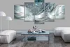 Vlies Leinwandbild - Sparkling Dandelions (5 Parts) Blue Produktbild-Vorschau 5
