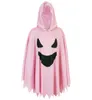 Kinder Geisterkostüm Pink mit Kapuze – Halloween Poncho für Produktbild-Vorschau 3