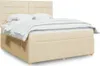 vidaXL Boxspringbett mit Matratze Creme 180x200 cm Stoff Produktbild-Vorschau 1