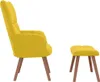 A yellow armchair and ottoman are shown against a white background. Produktbild-Vorschau