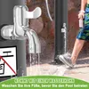 A person is rinsing their feet with water from a shower faucet, with text overlays in German. Náhľad obrázku produktu