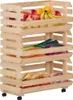 vidaXL Vozík na zeleninu 57x30x80 cm borovicový masiv Náhled obrázku produktu 2