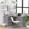 vidaXL Rohový psací stůl Grey Sonoma 145x100x76 cm výrobek Náhled obrázku produktu 2