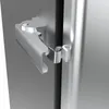 A close-up view of a metal hinge mechanism attached to a metallic surface. Produktbild-Vorschau
