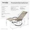tectake® Sonnenliege Paulina ergonomisch, faltbar, 150 kg Produktbild-Vorschau 5