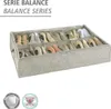 A shoe organizer with multiple compartments filled with shoes, presented on a white background. Náhled obrázku produktu