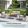 HOMAVO Gartenlounge-Set,4-Sitzer Rattansofa,dicke Produktbild-Vorschau 3