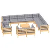 The Living Store 13-tlg. Garten-Lounge-Set mit Grauen Produktbild-Vorschau 4