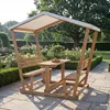 home24 Gartensitzgruppe - Akazie Massiv / Polyester - Braun Produktbild-Vorschau 2