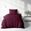 Seersucker Bettwäsche 135x200 cm Bordeaux Anthrazit Wende Produktbild-Vorschau 3