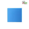 A square blue filter is shown in the center against a white background, with a brand logo in the top right corner. Produktbild-Vorschau