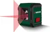 A green and black PARKSIDE laser measuring device is shown emitting red laser lines in a cross pattern. Produktbild-Vorschau