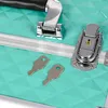 Kosmetikkoffer auf Rollen Aluminium Türkis Silber 40L Produktbild-Vorschau 5