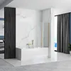 A modern bathroom with a bathtub and shower screen. Produktbild-Vorschau