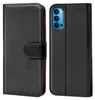 A black flip case for a smartphone is shown open, revealing the phone's camera module. Anteprima dell’immagine prodotto