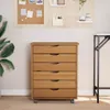 vidaXL Rollschrank mit Schubladen MOSS Honigbraun Produktbild-Vorschau 3