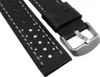 Minott > Uhrenarmband Leder Lochmuster schwarz flach Produktbild-Vorschau 2