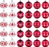 A grid of red and white Christmas ornaments. Produktbild-Vorschau