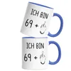 70. Geburtstag Tasse Blau Mittelfinger Humorvolle Produktbild-Vorschau 2
