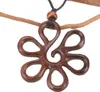 Ethno Holzschmuck, Halskette, Surferkette - Blüte/1, Braun, Produktbild-Vorschau 3