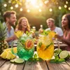 Relaxdays Trinkgläser mit Deckel & Strohhalm, 4er Set, Produktbild-Vorschau 2