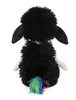 The back view of a black plush sheep toy with a rainbow-colored tail, set against a white background. Produktbild-Vorschau
