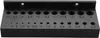 A black drill bit holder with numbered holes for different drill bit sizes. Produktbild-Vorschau