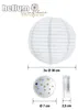 3x30cm Lampions outdoor weiß,3x Batterie LED warmweiß mit Produktbild-Vorschau 2