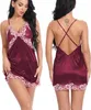 Intimo femminile - Set di raso - Pizzo - Camicia da notte Anteprima dell’immagine prodotto 2