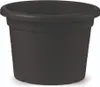 A dark gray plastic planter pot shown from a front-facing diagonal angle. Náhled obrázku produktu