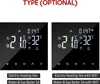 Two digital thermostats are displayed side-by-side, showing different models with and without WiFi connectivity. Text below each thermostat describes their specifications. Produktbild-Vorschau